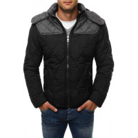 Демисезонная куртка черная с серой вставкой