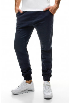 Брюки на резинке синие