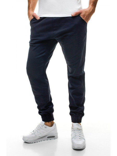 Брюки на резинке синие