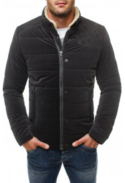 Демисезонная куртка антрацит с вставкой