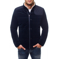 Демисезонная куртка синяя с вставкой