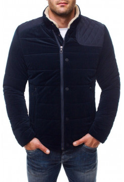 Демисезонная куртка синяя с вставкой