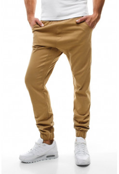 Брюки на резинке песочные