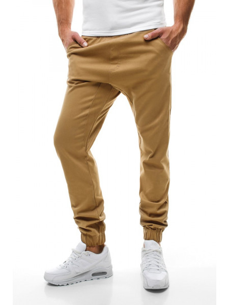 Брюки на резинке песочные