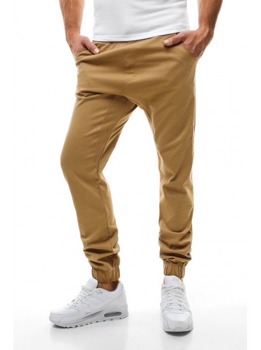 Брюки на резинке песочные FC1_4581