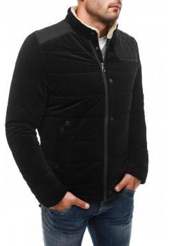 Демисезонная куртка черная с вставкой