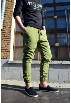 Чиносы на резинке с карманами