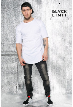 Футболка удлиненная белая