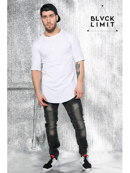 Футболка удлиненная белая