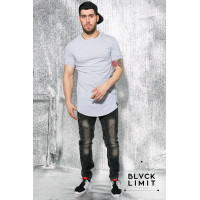 Футболка удлиненная серая