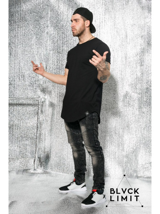 Футболка удлиненная черная DC2334