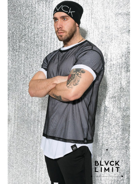 Футболка черная сетка