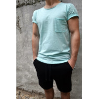 Футболка c карманом ментоловая