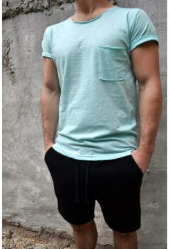Футболка c карманом ментоловая