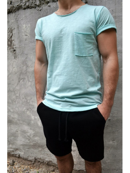 Футболка c карманом ментоловая