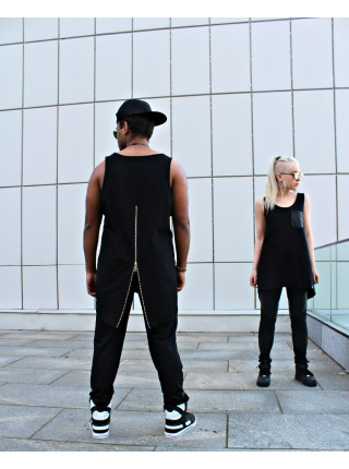 Майка черная с молнией сзади