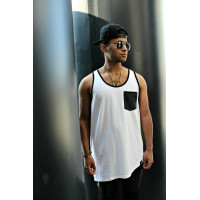 Майка черно-белая ассиметричная