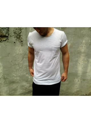 Футболка c карманом белая