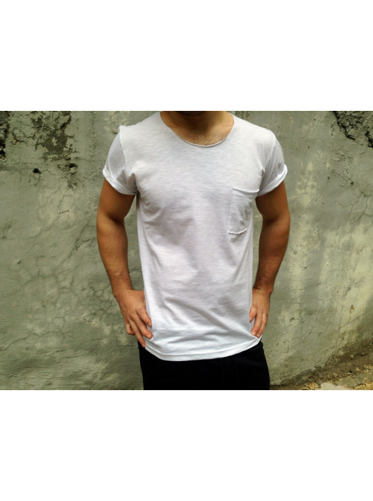 Футболка c карманом белая DC2349