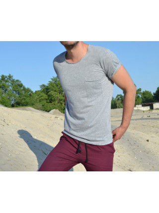 Футболка c карманом серая