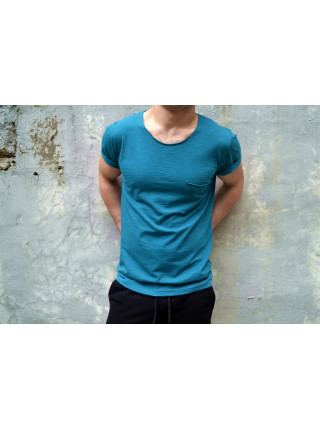 Футболка c карманом зеленая