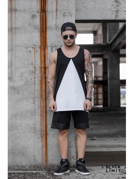 Шорты с кожаной вставкой