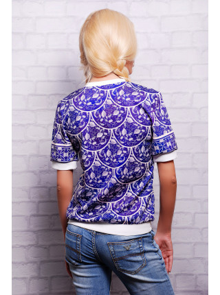 Синий орнамент кофта Свитшот №1 (весна) к/р