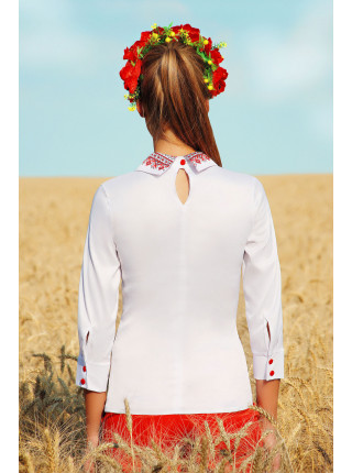 Узор красный блуза Василиса д/р