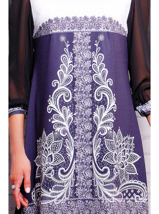 Кружево черное платье Тая-1 (шифон) д/р