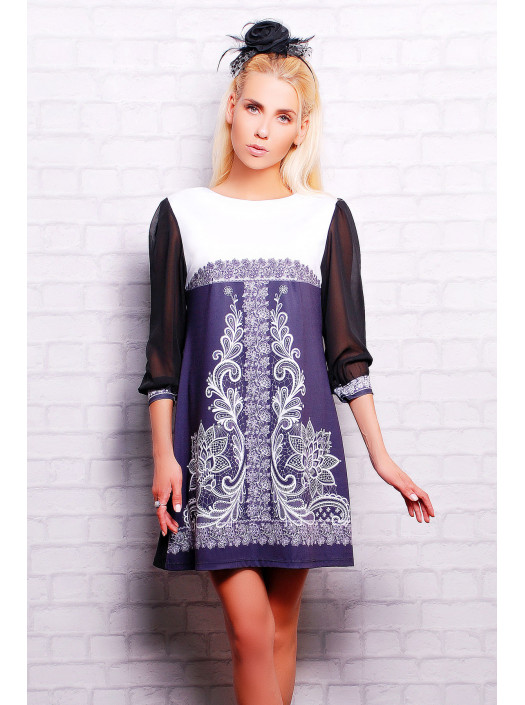 Кружево черное платье Тая-1 (шифон) д/р psФР-00001721_000010803