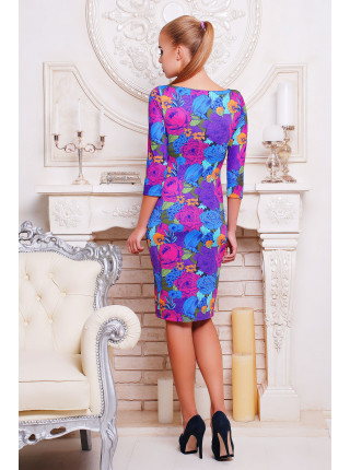 Фиолетовые цветы платье Лоя-1 д/р