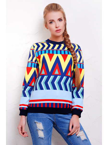 Геометрический узор кофта Свитшот №1ДН д/р