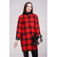 Клетка красно-черная пальто Клоди2