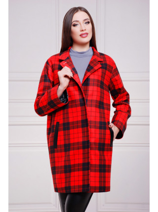 Клетка красно-черная пальто Клоди2