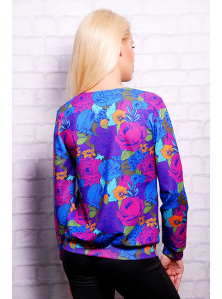 Фиолетовый букет кофта Бомбер2 (весна) д/р