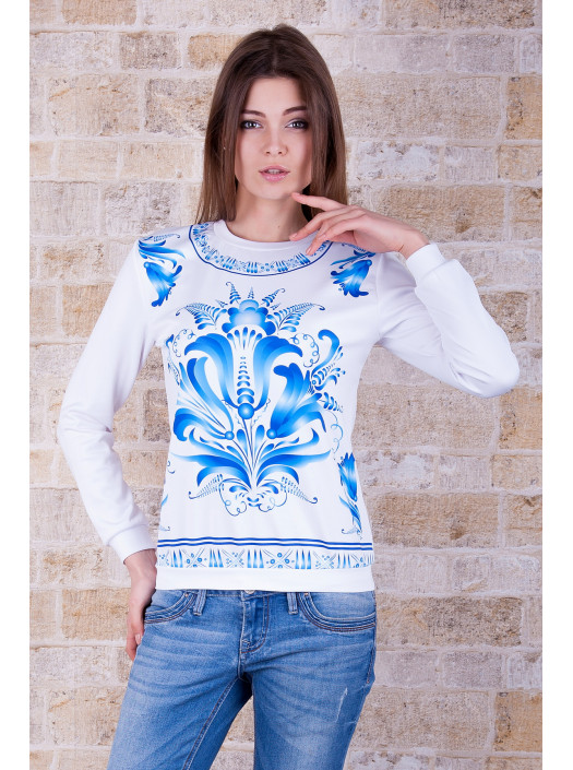 Гжель кофта Свитшот №2 (весна) д/р psФР-00001395_000007111