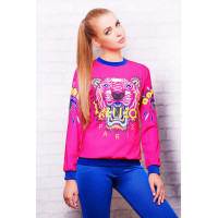 Тигр Кензо малиновый кофта Свитшот №1 (весна) д/р
