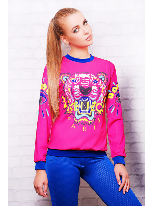 Тигр Кензо малиновый кофта Свитшот №1 (весна) д/р psФР-00001392_000011250