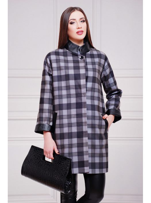 Клетка серо-черная пальто Клоди2 ps00-00000110_000014668