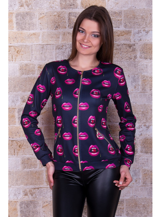 Губы кофта Бомбер2 (весна) д/р psФР-00001536_000008444