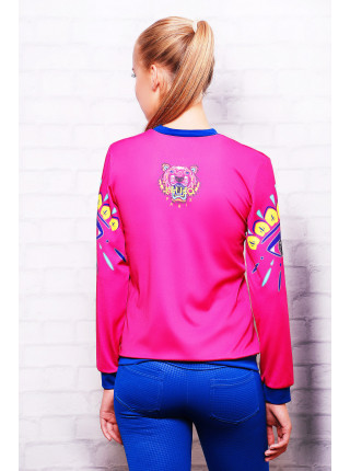 Тигр Кензо малиновый кофта Свитшот №1 (весна) д/р