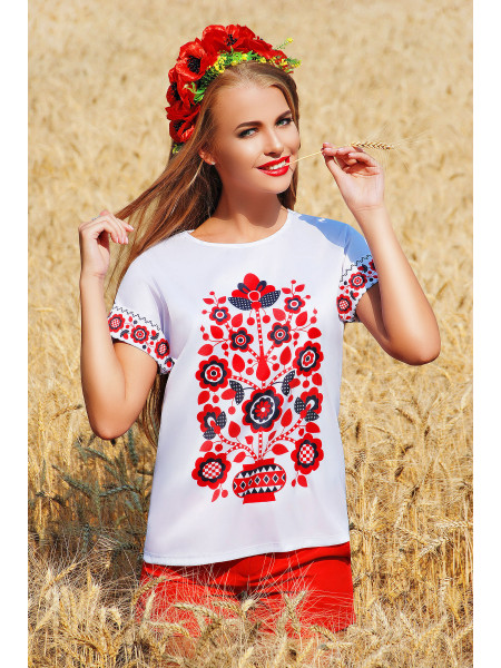 Узор цветы блуза Кимоно 2Н к/р