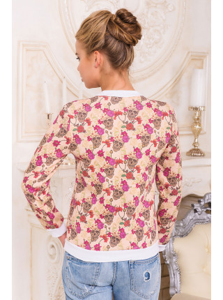 Череп с цветами кофта Свитшот 1 д/р