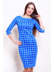 Клетка синяя платье Лоя-1Ф д/р psФР-00002060_000014188