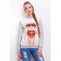 Белая обезьяна кофта Свитшот 2 д/р
