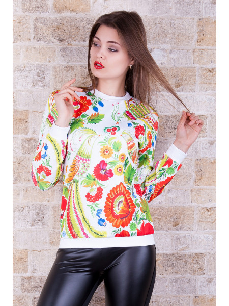 Петриковская роспись4 кофта Свитшот №1 (весна) д/р