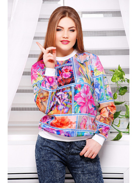 Цветы коллаж кофта Свитшот №1 (весна) д/р