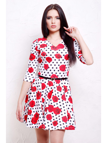 Розы-горох мелкий платье Мая д/р