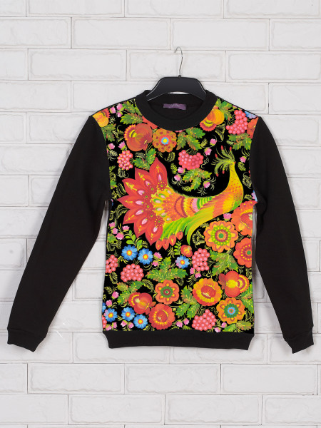 Петриковская роспись6 кофта Свитшот 2 д/р