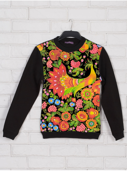 Петриковская роспись6 кофта Свитшот 2 д/р psФР-00001138_000006433